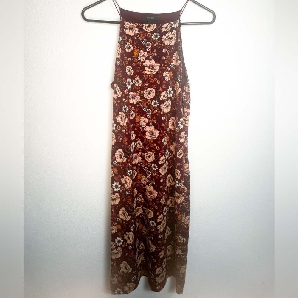 Forever 21 Floral Burgundy Dress Bodycon